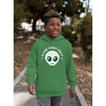 thumbnail image 2 of Alien Emoji Vibes Only - Retro UFO Space Graphic Youth's Hoodie, 2 of 4
