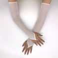 thumbnail image 2 of Rhinestones Studded Fingerless Gloves Stretchable Mesh Arm Sleeves TeaParty Costume Dance Performances Women Armwear, 2 of 8