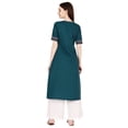 thumbnail image 4 of Phagun Solid A-Line Kurtis For Women Poly Crepe Short Sleeve Buttoned Long Ethic Kurta, 4 of 7
