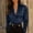 #0132-Navy, variant on Uootdi Satin Blouses for Women Dressy Casual Elegant V Neck Long Sleeve Pullover Tops Dressy Business Casual Outfits for Work Office Gift