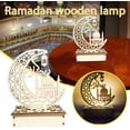 thumbnail image 4 of Crafts Night Light, Handmade 3D Wooden Moon Star LED Lights Decor, Ramadan Mubarak Lamp Decorations, Home Party Bedroom Eid Ornaments Gift for Muslims, Ramadan Gift, Islamic Wall Table Decor, 4 of 4