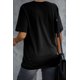 thumbnail image 1 of ABPHQTO Camiseta gráfica con estampado de calavera informal negra para mujer, 1 of 5