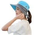 thumbnail image 2 of ZQUUVOU Women's Outdoor Bucket Hat Ponytail Hole Sun Hat UPF Sun Protection Foldable Breathable Outdoor Hiking Cap Summer Blue, 2 of 4
