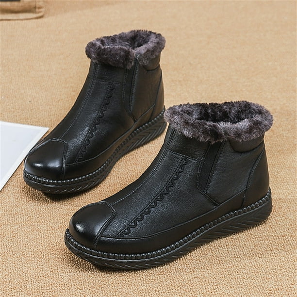 Bottes D'hiver Homme Imperméables Et Antidérapantes - Doublure Chaude, Fermeture à Boucles - Pour Randonnée, Travail, Neige
