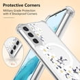 thumbnail image 3 of Étui Magnétique pour Samsung Galaxy S22 [Compatible avec Magsafe] Motif Floral Transparent Design Imprimé Flexible Acrylique Antichoc Étui de Protection Fleur, Fleur de Poirier Blanche, 3 of 4