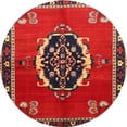 thumbnail image 1 of Ahgly Company Indoor Round Traditional Brown Medallion Area Rugs, 4' Round, 1 of 6