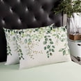 thumbnail image 4 of Green Eucalyptus Throw Pillow Covers, Vintage Leaves Flower Spring Summer Soft Breathable Pillow Cases with Invisible Zipper for Sleeping, Toddler Pillowcases for Couch Bed Sofa Chair 12x20 Inches, 4 of 6