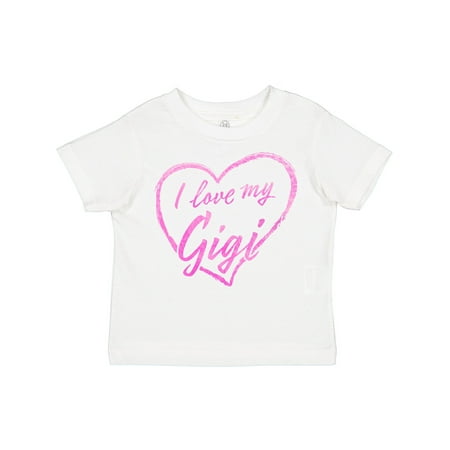 

Inktastic I Love My Gigi in Pink Chalk Heart Gift Toddler Boy or Toddler Girl T-Shirt