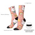 thumbnail image 4 of Fuzoiu Rabbit So Cute Print Athletic Crew Socks for Men & Women,Casual Crew Socks,Above Ankle Crew Socks for Business, Casual, 4 of 6