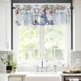 thumbnail image 5 of Christmas Blue Snowman Valances for Windows Winter Snowflake Pine Leaf Xmas Ball Rod Pocket Curtain Valance Window Treatment Short Curtains for Kitchen Living Room, 60"x14", 5 of 5