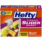 Hefty Slider Storage Bags, Quart Size, 78 Count, Pack of 1