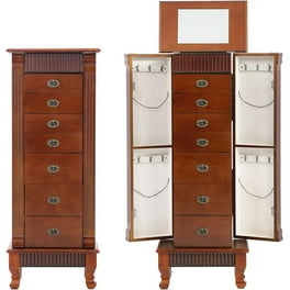 International Caravan Carved Wood Five Drawer Jewelry Chest International Caravan Carved Wood Five Drawer Jewelry Chest