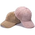 thumbnail image 4 of LinYooLi Plush Baseball Cap for Women Faux Rabbit Fur Sports Hat Warm Fluffy Winter Hat 2022, 4 of 5