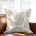 thumbnail image 5 of Throw Pillow Covers 16x16 Inch, Beige Monstera Leaf Decorative Pillow Cases for Couch Sofa Bed, Tropical Plant Foliage Botanical Boho Cotton Linen Square Home Decor Pillowcases with Hidden Zipper, 5 of 9