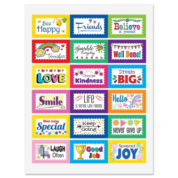 Current Day Brighteners Stickers- Set of 36 stickers, Printed in The USA, Great for Cards, Gifts, Party Favors and More