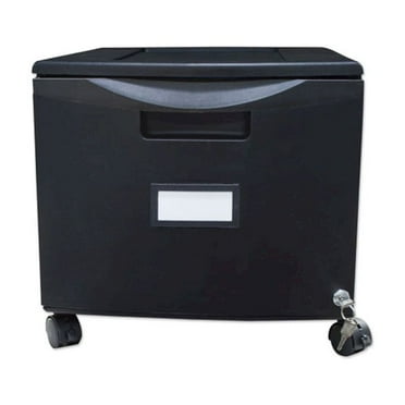 Storex Single-Drawer Mobile Filing Cabinet, 1 Legal/Letter-Size File Drawer, Black, 14.75" x 18.25" x 12.75"