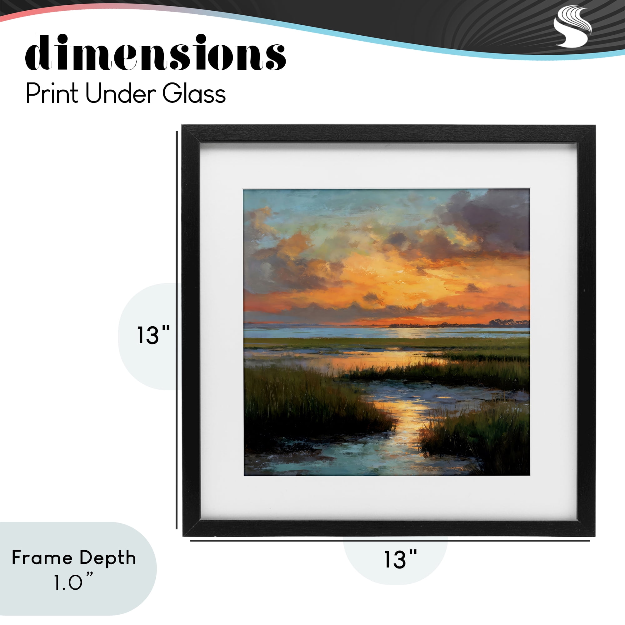 Stupell Industries Evening Marshland Glow Black Framed Print Under Glass, design by Petal Prints Design