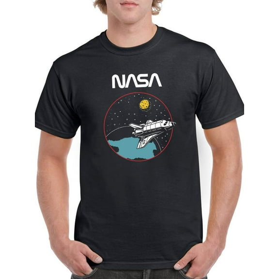 NASA Nasa Space Shuttle Into Galaxy T-Shirt Men -NASA Designs, Male Medium