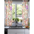 thumbnail image 2 of Watercolor Floral Sheer Curtains 54 Inch Length 2 Panels Set for Living Room/Bedroom, Retro Botanical Flowers Leaves Spring Beige Kitchen Curtains Grommet Curtains Window Treatments 42"x54"x2, 2 of 7