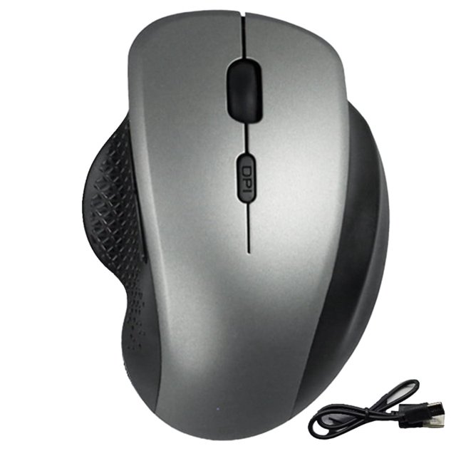 Ratón inalámbrico Bluetooth para ordenador portátil, modo dual, ergonómico, recargable, color gris