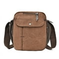 thumbnail image 5 of Loyerfyivos Men's Canvas Small Messenger Bag,Casual Shoulder Bag for Men Women,Chest Bag Travel Carry Bag，Multi-pocket Purse, 5 of 5