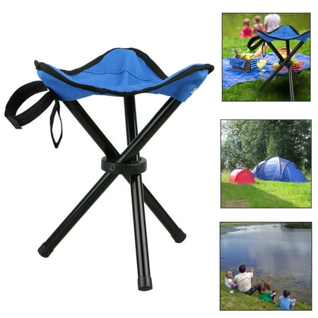 B&q Sale Garden Furniture Camping Folding Stool (Blue) Portable 3 Legs Chair Tripod Seat For Outdoor Hiking Fishing Picnic Travel Beach BBQ Garden Lawn with Strap Oxford Cloth Small Size ()