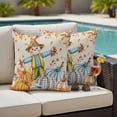 thumbnail image 4 of Thanksgiving Straw Man Outdoor Waterproof Pillow Covers, Farmhouse Fall Pumpkin Leaves Vintage Decorative Square Throw Pillowcase Sofa Cushion Sham for Patio/Couch/Chair, 24"x24" 2 Pack, 4 of 8