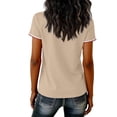 thumbnail image 4 of CUKOLSXA Workout Tops for Women Loose Fit, Womens V Neck T Shirts, Women's Casual Fashion V-Neck Sports Independence Day Print Short Sleeve Sports T-Shirt Top, Khaki, 2XL, 4 of 4