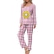 thumbnail image 1 of Puntoco Traje De Manga Larga + Pantalones Con Cuello En V Estampado Informal A La Moda Para Mujer Rosa Xxl, 1 of 6