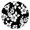 Flowers Black, variant on Round Tablecloth with Floral Design and Elastic Edge, Reusable Water-Resistant Polyester, Fits 44-52 Inch Kitchen or Picnic Table