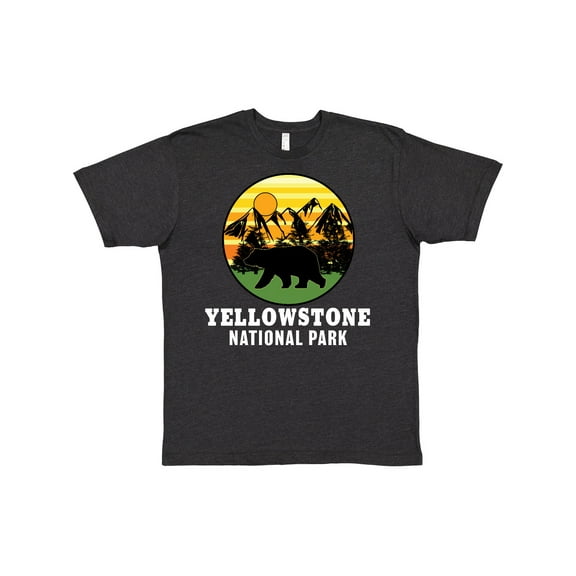 Inktastic Yellowstone National Park with Bear Mountains and Trees Cricle T-Shirt