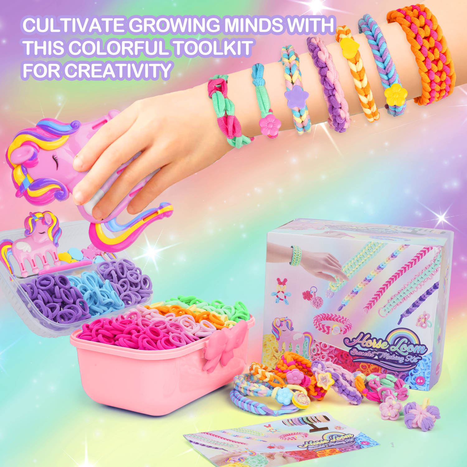 PayUSD Bracelet Making Kit Friendship Bracelet Kit Gifts for Girls 6-12 Birthday Ideal Gifts Ideas Bracelet DIY Kids Travel Activity Set, Pink
