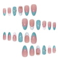 thumbnail image 3 of Cross-border hot-selling almond-shaped fake nails, summer-style shells, three-dimensional water droplets embellished, fashionable and white, wearing nail pads, 3 of 7