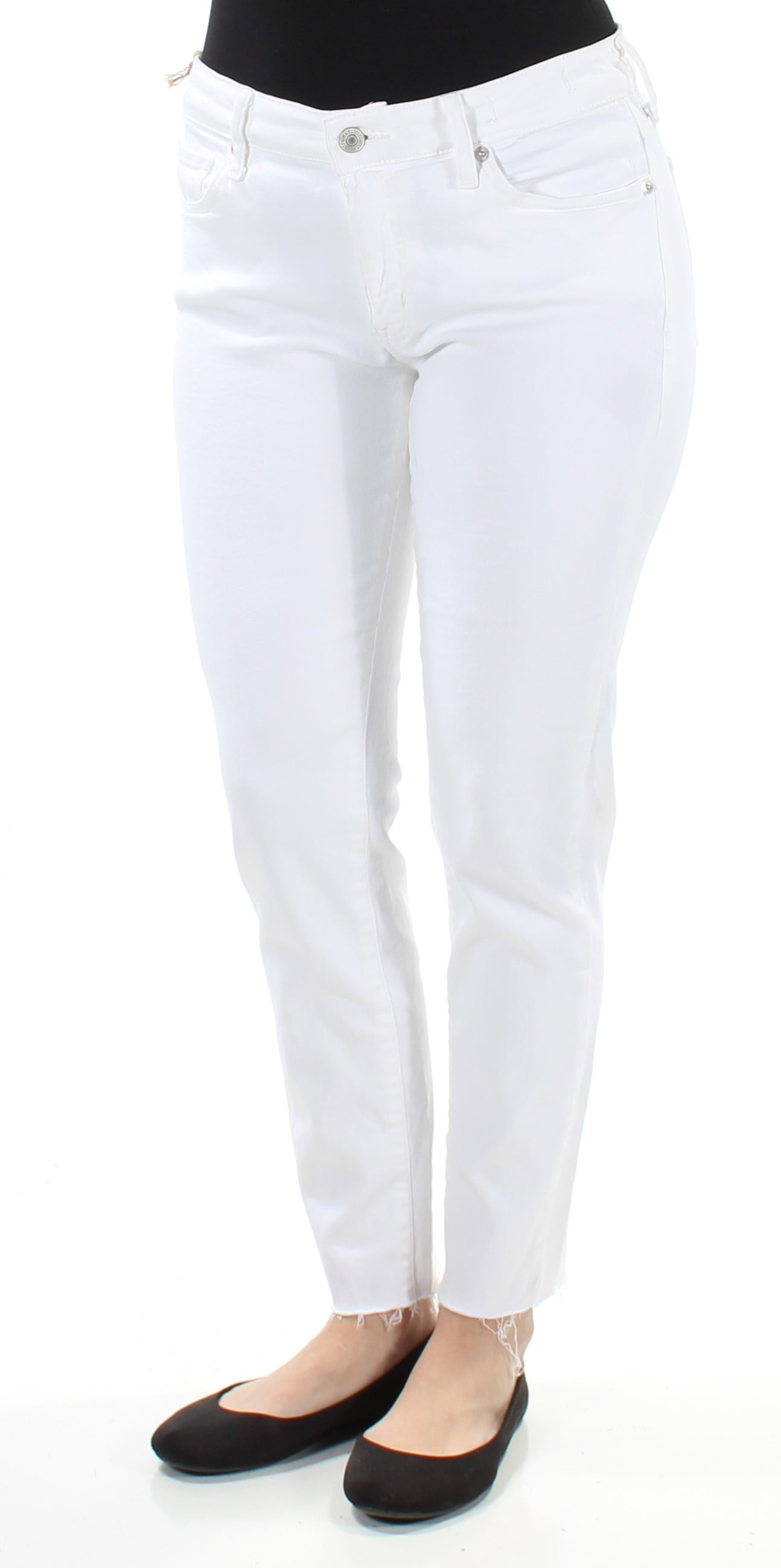 RALPH LAUREN DENIM SUPPLY $89 Womens 1239 White Frayed Jeans 28 WAIST -