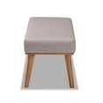 thumbnail image 6 of Bowery Hill Grey Fabric Upholstered and Brown Finished Wood Dining Bench, 6 of 6
