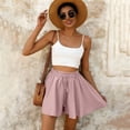 thumbnail image 5 of Only Moment Tennis Skirts for Women with Shorts Woven Twill Fabric Basic Versatile Stretchy Flared Pleated Skater Mini Skirts Golf Skorts for Wowomen with Pockets Beige,2XL, 5 of 6