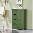 thumbnail image 2 of Wooden Floor Cabinet, Side Storage Organizer with 4 Drawers and 1 Cupboard, Freestanding Entryway Storage Unit Console Table, Bathroom Furniture Home Decor, 2 of 9