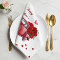 thumbnail image 2 of Happy Valentine's Day Cloth Napkins Set of 1 Red Love Car Roses Floral Romantic Soft Washable Square Dinner Napkins for Party Wedding Restaurant Hotel Cocktail 20x20 Inch, 2 of 9