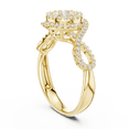 thumbnail image 3 of Zuwelria Certified Moissanite Diamond Rings | Sparkle 0.66 Ct Round Shape Moissanite Diamond Engagement - Promise Ring for Women | Halo with Accents Rings | 18K Yellow Gold Plated Silver Size 9, 3 of 8