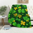 thumbnail image 4 of FCXZI Flannel Blanket Four Leaf Clovers Soft Warm Lightweight Multi-Purpose 50*60in, 4 of 7