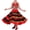 Red&Black, variant on Alvivi Girls Spanish Bull Belly Dance Outfits Sparkle Metallic Crop Top with Long Swing Skirts Red&Black 14-16