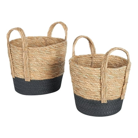 Mainstays Seagrass & Paper Rope Baskets, Set of 2, 10.5" and 9", Storage
