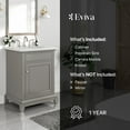 thumbnail image 7 of Eviva Elite Stamford 24" Gray Bathroom Vanity w/ Double Ogee Edge White Carrara Top, 7 of 7