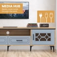 thumbnail image 5 of Farmhouse Entertainment Center with 2 Drawers& 2 Doors, TV Stand for TVs up to 80 Inch for Living Room,Oak & Gray, 5 of 7