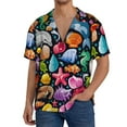 thumbnail image 3 of Naloa Underwater Diving Animals Men's Loose Fit Cuban Collar Short-Sleeve Shirt with Button-down and Chest Pocket for Everyday Wear Outings - 3X-Large, 3 of 7