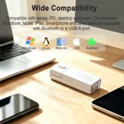 Dpisuuk Wireless Mouse Bluetooth Mini Ultra Slim Silent Tri-Mode 2.4GHz & Dual Bluetooth Travel Mice with Case Rechargeable Portable Small Mouse for Laptop PC Desktop MacBook Tablet Kids Gift, White