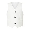thumbnail image 2 of GiLiling Vest for Boys Girls Fall Lightweight Casual Uniform Jacket Underarm Top Fashion School Gilet Sleeveless Waistcoat Coat (White, 12-13 Years), 2 of 6