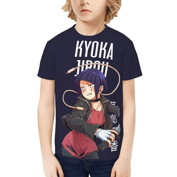 My Hero Academia Kyouka Jirou Kids T-Shirt 3d Printed Graphic T-Shirts Boys And Girls Short Sleeve Shirts For Youth Kids X-Small