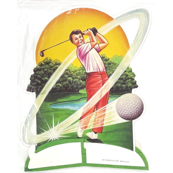 1987 Golf Golfing Honeycomb Stand-Up Party Decoration Table Centerpiece - 8" Wide X 11" Tall