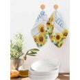 thumbnail image 2 of Sunflowers Kitchen Dish Towels for Drying Dishes Set of 2, Yellow Flowers Summer Botanical Pastoral Wooden Waffle Weave Microfiber Hand Tea Bathroom Towels Quick Dry & Absorbent Towel 12x12, 2 of 7